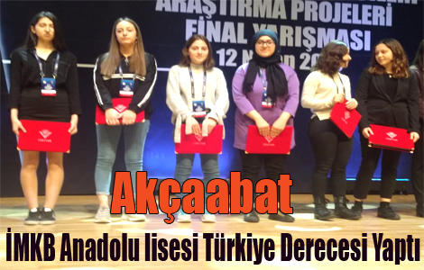 Akaabat MKB Anadolu lisesinden Trkiye derecesi