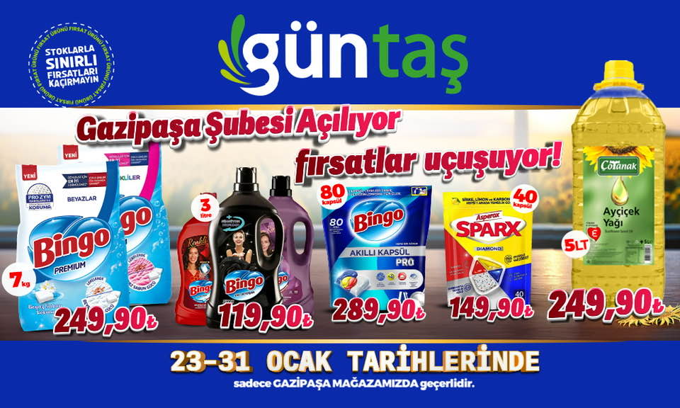 Ala zel lgn Fiyatlar Gnta Gazipaa ubesinde.
