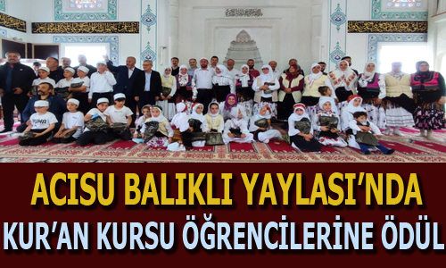 Acısu Balıklı Camii Kur'an kursu öğrencilerine ödül