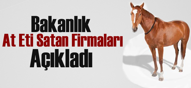 Bakanlık,At Eti Satan Restoran Ve Markaları Açıkladı