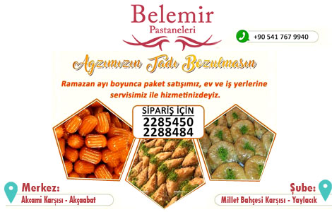 BELEMR PASTANELER RAMAZANA HAZIR