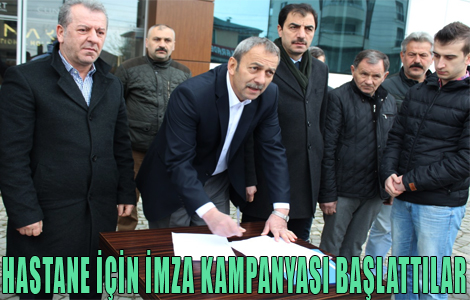 Clinart hastanesinin almas iin imza toplanyor.

