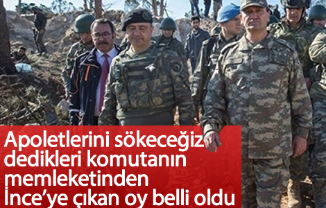 İnce'nin 'Apoletlerini sökeceğim' dediği paşanın köyünden çıkan oy belli oldu