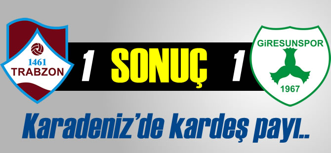 Karadeniz Derbisi'nde  Beraberlik var.