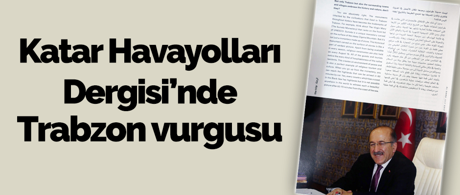 Katar Havayolları Dergisi’nde Trabzon’u vurgusu