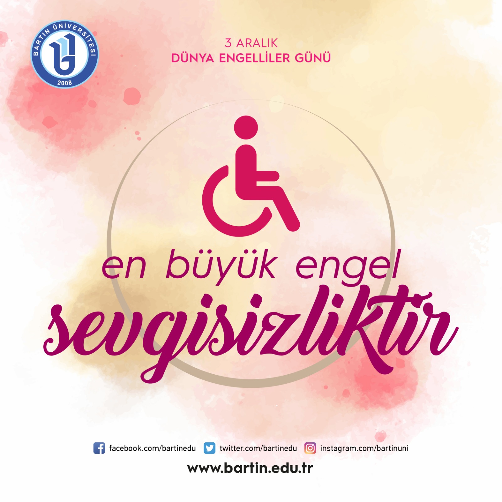 Rektr Uzunun Dnya Engelliler Gn mesaj

