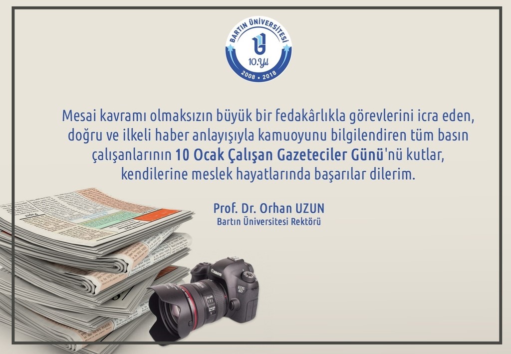 Rektr Uzunun Gazeteciler Gn mesaj