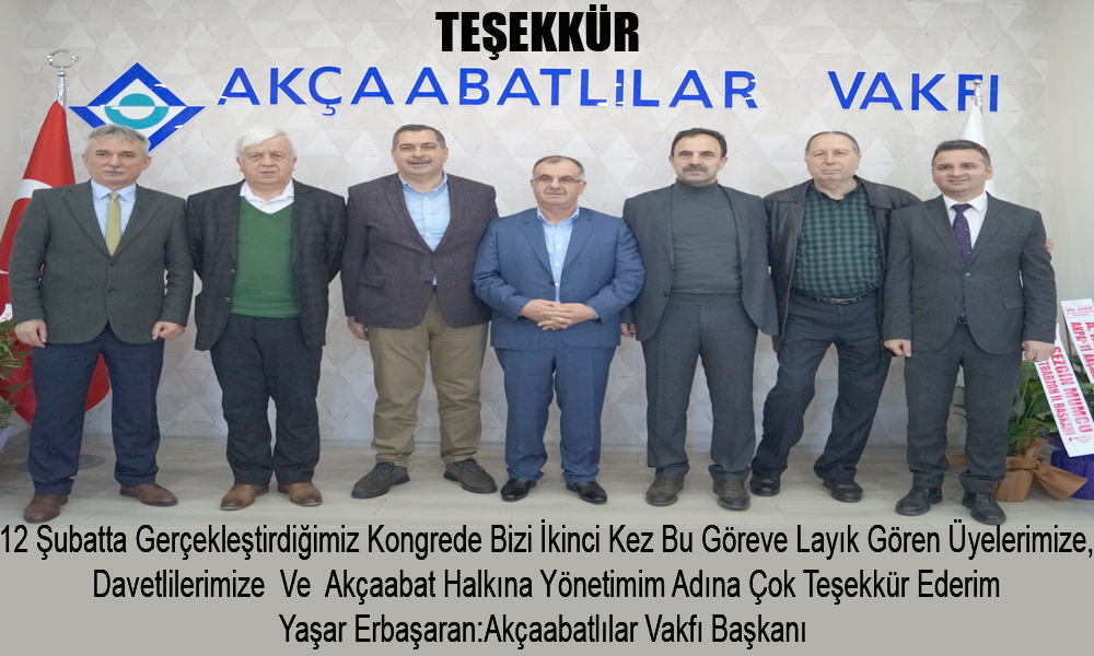 VAKIF BAKANINDAN TEEKKR MESAJI