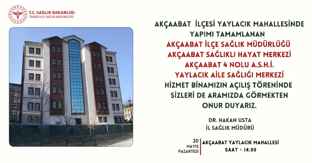 Yaylacık Aile Sağlığı Merkezi Açılıyor
