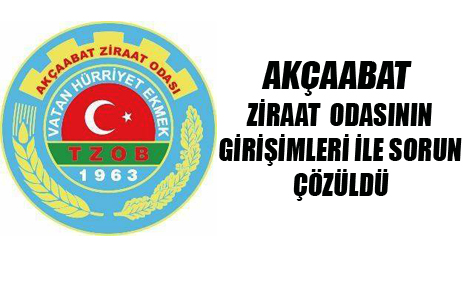 ZİRAAT ODASI SORUNU ÇÖZDÜ